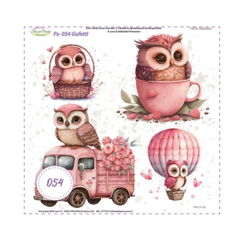 Pannello Gufetti Ps-054 Idee Per Creare 25x25cm San Valentino