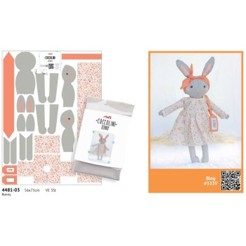 Pannello Coccolini Bunny - Tessuto Pannello Coniglietto Stafil 56x75cm