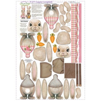 Pannello Coniglietti P-271 Coppia Coniglietti Idee per Creare Conigli Pasqua