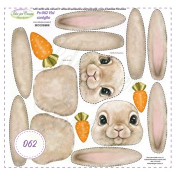 Pannello Visi Conigli MINI Ps-062 Idee Per Creare 25x25cm