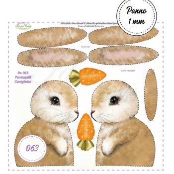 Pannello Coniglietto Puntaspilli MINI Ps-063 Idee Per Creare 25x25cm Coniglio