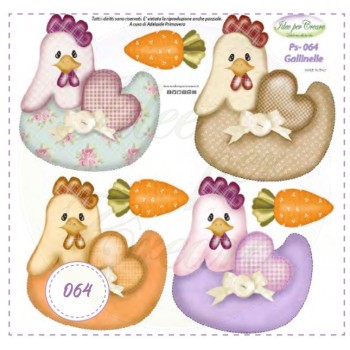 Pannello Gallinelle Colorate MINI Ps-064 Idee Per Creare 25x25cm Galline