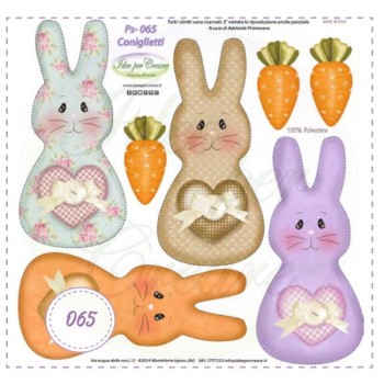 Pannello Coniglietti MINI Ps-065 Idee Per Creare 25x25cm Conigli Pasqua