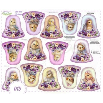 Pannello Vintage Pulcini e Violette Idee per Creare PM-015 Campane