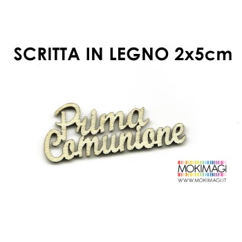 "Prima Comunione" in Legno - Scritte in Legno Decorative - 2x5 cm