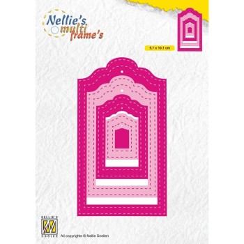Fustella Targhette Nellie Snellen • Multi Frame Dies Stitched Tags 57x101mm Fustella Metallica