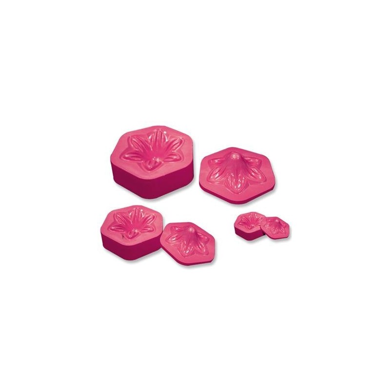 Stampo Giglio in Gomma Crepla - Gigli x3 Ø 2,5/3,5/5cm