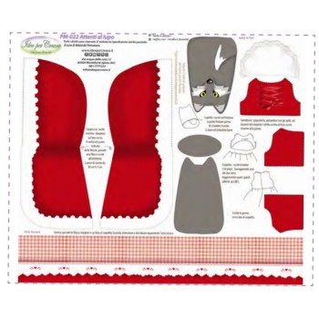 Pannello Attenti al Lupo Idee per Creare PM-022 Vestito Bambola Cappuccetto Rosso