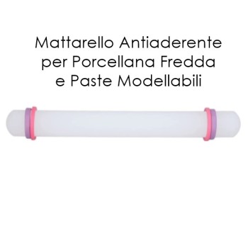 Mattarello di Silicone Antiaderente per Porcellana Fredda e Paste Modellabili