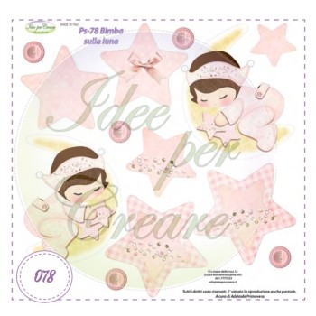 Pannello Bimba sulla Luna Ps-078 Idee Per Creare 25x25cm