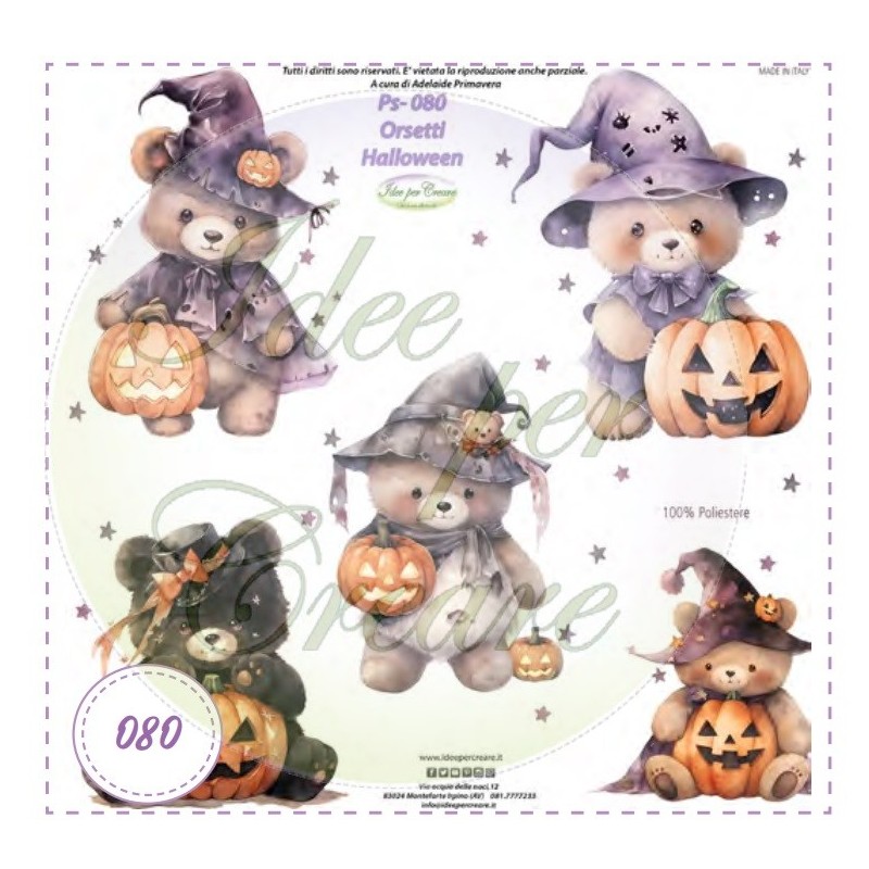 Pannello Orsetti Halloween Ps-080 Idee Per Creare 25x25cm