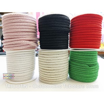Tricotin Cordoncino Tubolare - 6mm (Vendita al Metro) Vari Colori