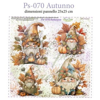 Pannello Gnomi Autunno Ps-070 Idee Per Creare 25x25cm