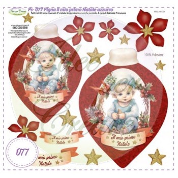 Pannello Pigna Il Mio Primo Natale Azzurro Ps-077 Idee Per Creare 25x25cm