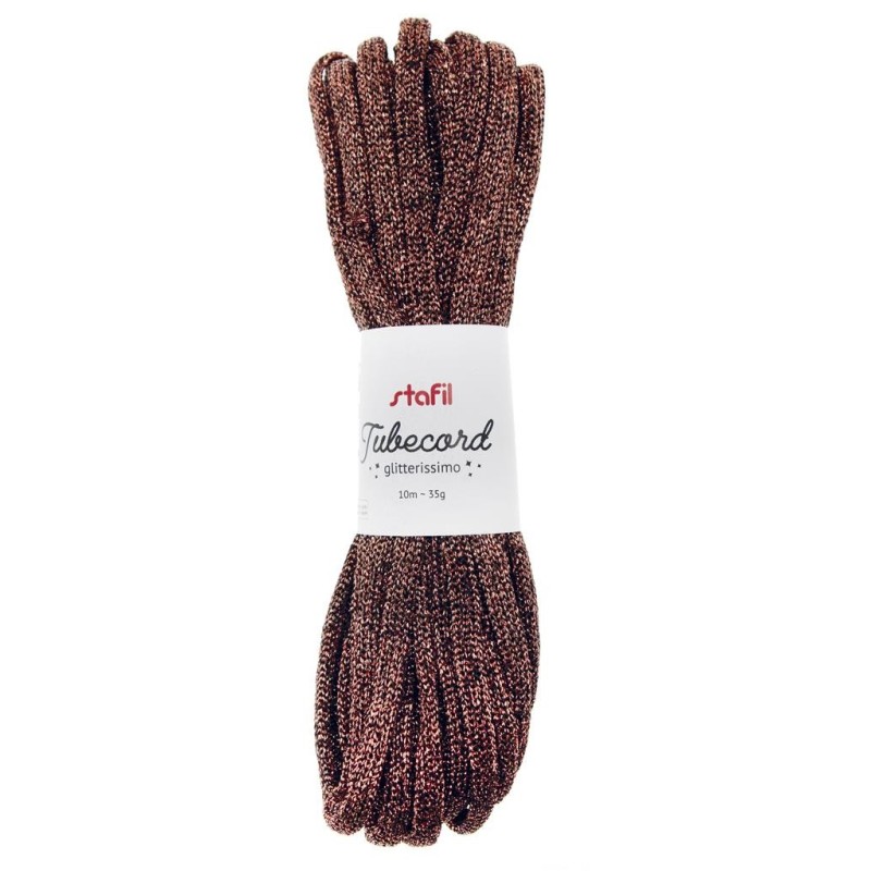 Cordoncino Tubolare Rame TUBECORD Glitterissimo Tricotin 10metri