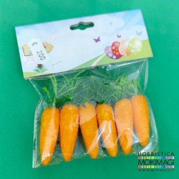 Carote - 6 pezzi per confezione - 6,5cm - Accessori Pasqua