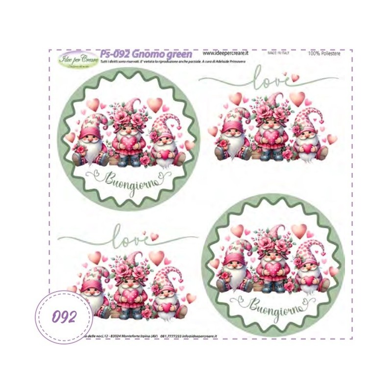 Pannello Gnomo Green Ps-092 Idee Per Creare 25x25cm
