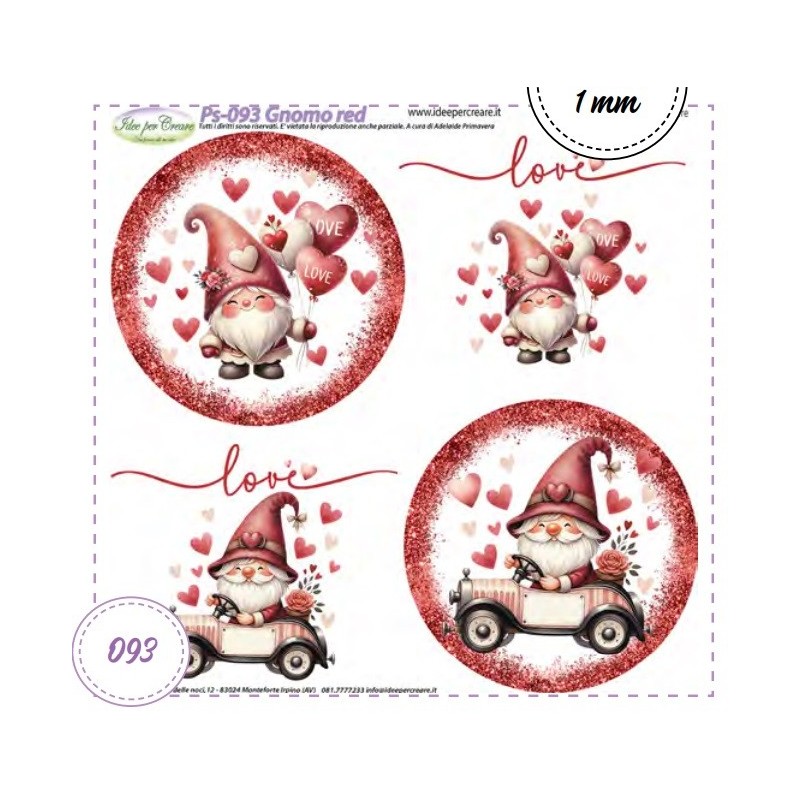 Pannello Gnomo Red Ps-093 Idee Per Creare 25x25cm