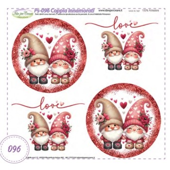 Pannello Coppia Gnomi Innamorati Ps-096 Idee Per Creare 25x25cm