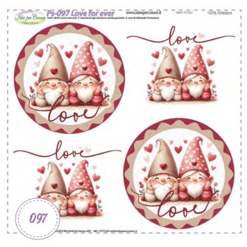 Pannello Gnomi Love for ever Ps-097 Idee Per Creare 25x25cm