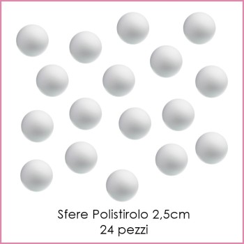 Sfere di Polistirolo - 2,5cm (confezione 24 pezzi)