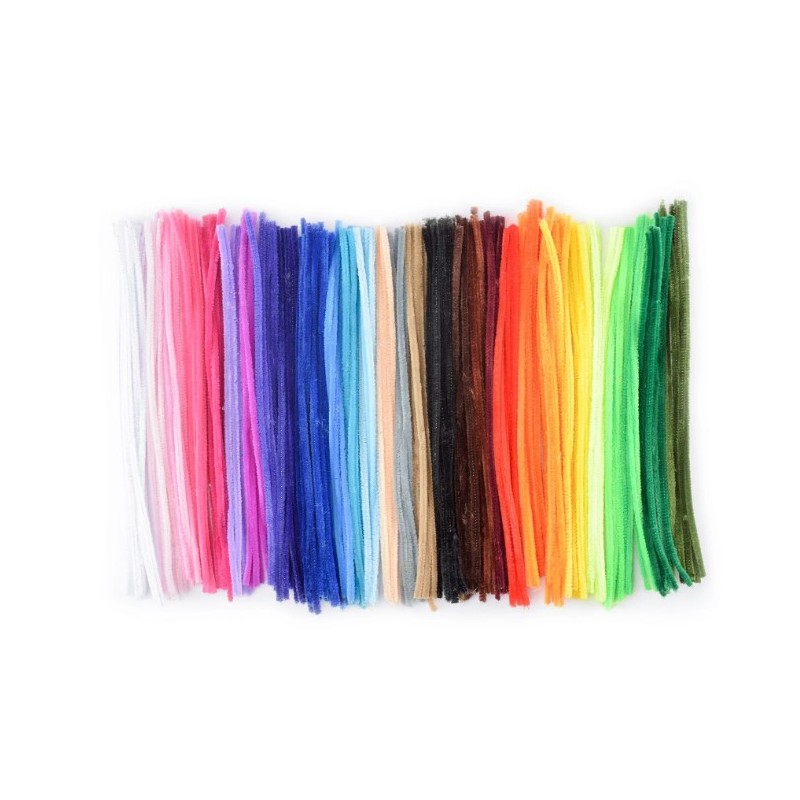 Scovolini Filo di Ciniglia Mix Colors - 6mm 200pz 30cm pezzi Filo Modellabile