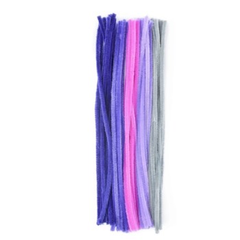 Scovolini Filo di Ciniglia Viola - 30cm x 50 pezzi Filo Modellabile