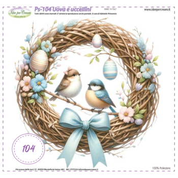 PANNELLO Ghirlanda Uova e Uccellini PS-104 IDEE PER CREARE 25X25CM