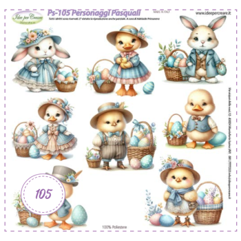 PANNELLO Personaggi Pasquali PS-105 IDEE PER CREARE 25X25CM