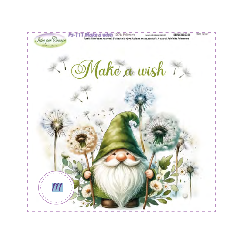 PANNELLO Make A Wish Gnomo PS-111 IDEE PER CREARE 25X25CM