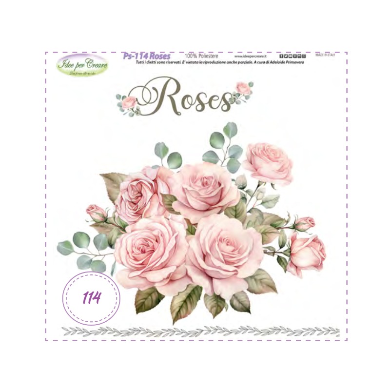 PANNELLO Roses PS-114 IDEE PER CREARE 25X25CM Rose