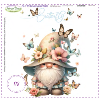 PANNELLO Gnomo Farfalle PS-115 IDEE PER CREARE 25X25CM