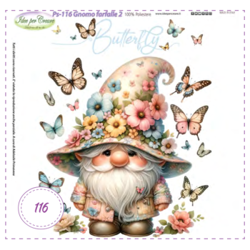 PANNELLO Gnomo Farfalle 2 PS-116 IDEE PER CREARE 25X25CM