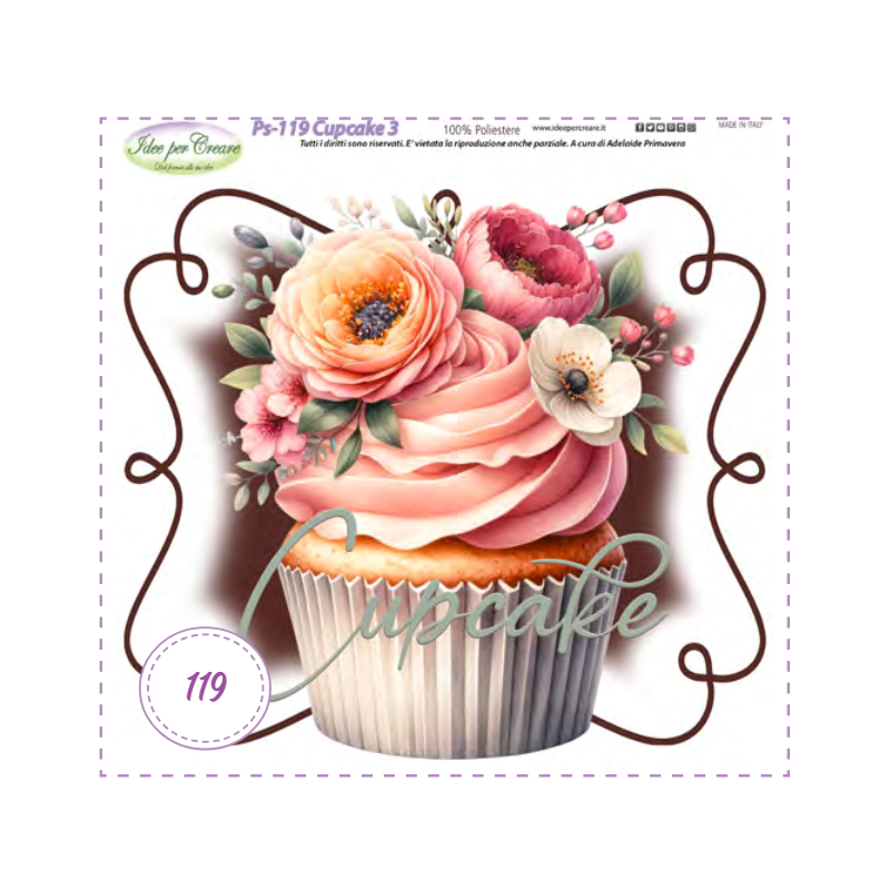 PANNELLO Cupcake 3 PS-119 IDEE PER CREARE 25X25CM