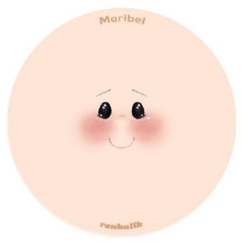 Faccina Maribel Viso in Tessuto - Faccina per sfere 3 - 4 cm Renkalik