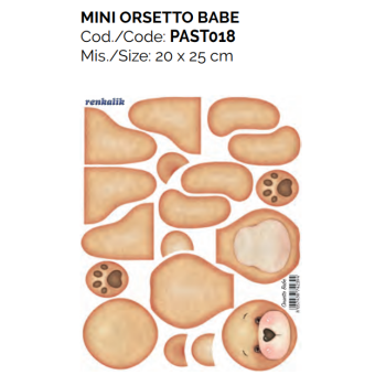 Orsetto Babe 3D Panno Kraft Renkalik Tessuto Pannello Stampato