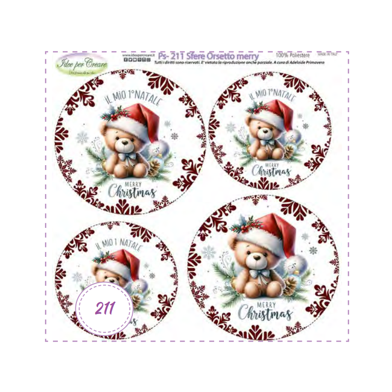 Pannello Sfere Orsetto Merry Idee per Creare Ps-211