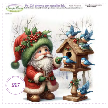 Pannello Gnomo Uccellini Blu Idee per Creare Ps-227