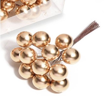 Mazzolino 12 Bacche Dorate 1,7cm - Botanica