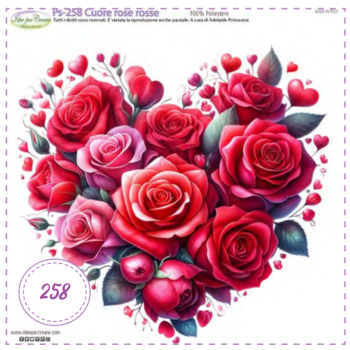 Pannello Cuore Rose Rosse Idee per Creare Ps-258