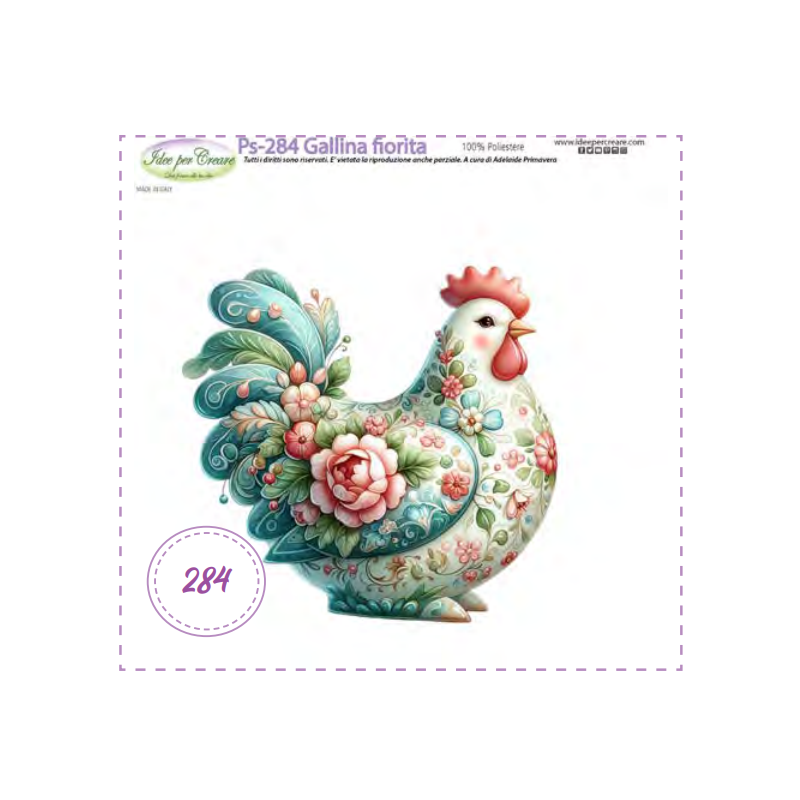Pannello Gallina Fiorita Idee per Creare Ps-284