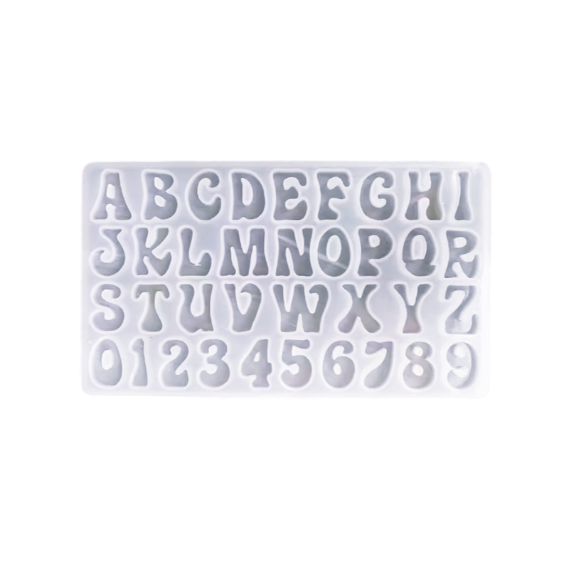 Stampo Alfabeto e Numeri - Stampo in Silicone per Porcellana, Ceramica