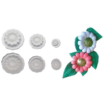 Stampo Fiore in Gomma Crepla - 3 stampi fommy Fiore 31046