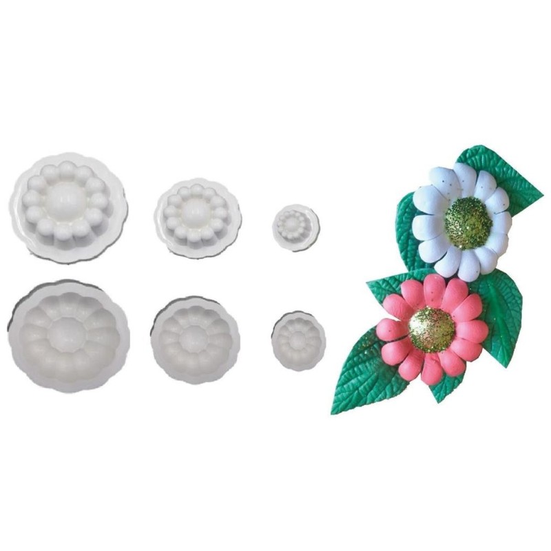Stampo Fiore in Gomma Crepla - 3 stampi fommy Fiore 31046