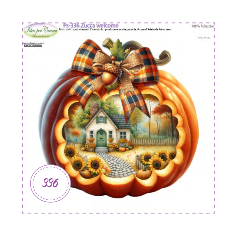 Pannello Ps-336 Zucca Welcome Idee Per Creare 25x25cm