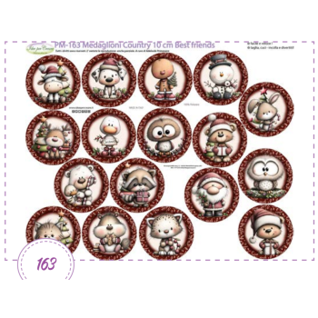Pannello Medaglioni Country 10cm Best Friends Idee per Creare PM-163