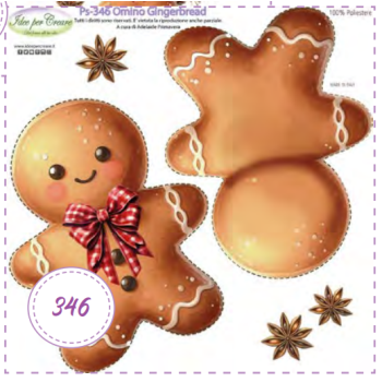 Pannello Omino GingerBread Ps-346 Idee Per Creare 25x25cm