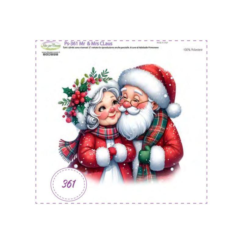 Pannello Mr & Mrs Claus Ps-361 Idee Per Creare 25x25cm
