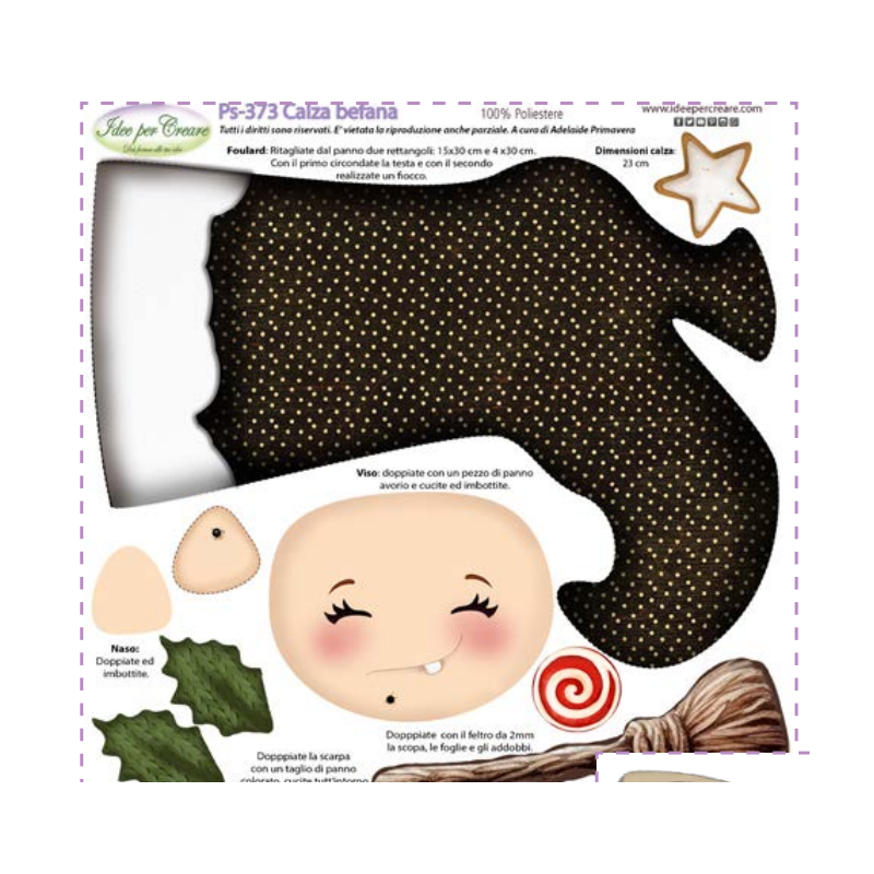 Pannello Calza Befana Ps-373 Idee Per Creare 25x25cm