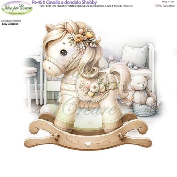 Pannello Cavallo a dondolo shabby Ps-451 Idee Per Creare 25x25cm